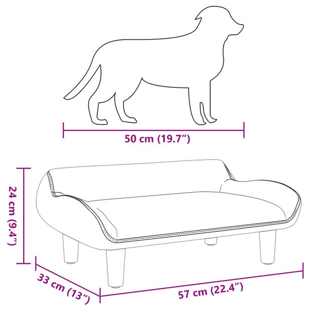 vidaXL Hondenmand 70x40x24 cm fluweel bruin