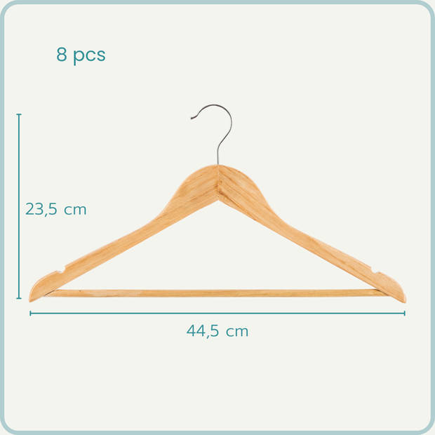 Nordix Kledinghangers Set 8 stuks - Hout - Kleerhangers