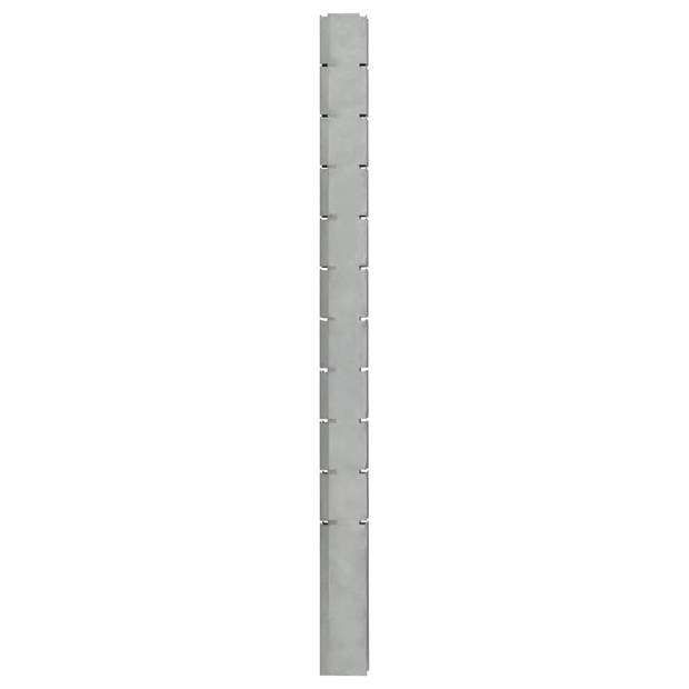 vidaXL Schuttingpalen 10 st 260 cm gegalvaniseerd staal zilverkleurig
