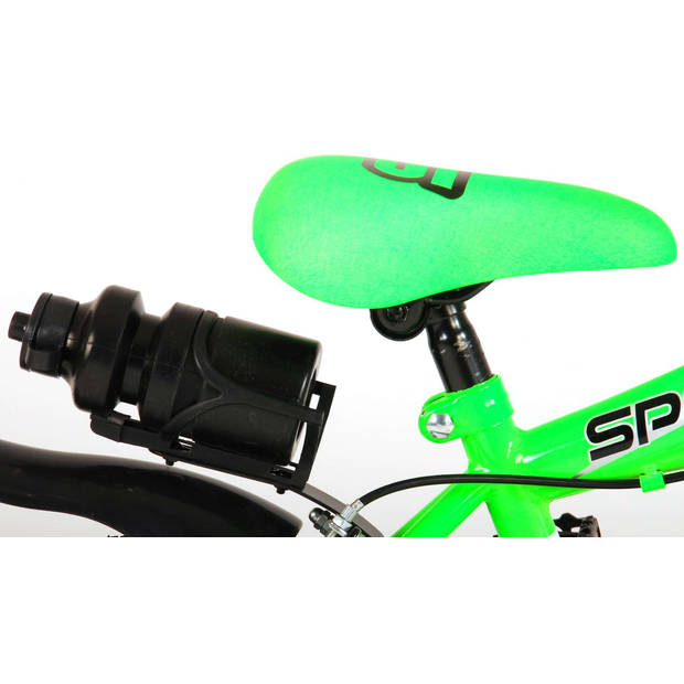 Volare Sportivo Kinderfiets - Jongens - 12 inch - Neon Groen Zwart - Twee Handremmen - 95% afgemonteerd