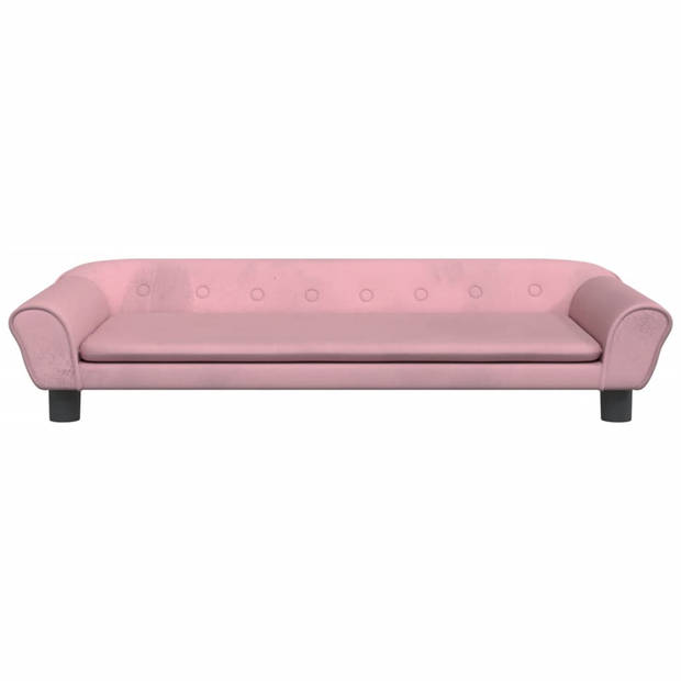 The Living Store Hondenbank Fluweel - Roze - 100 x 50 x 21 cm - Geschikt voor kleine honden - Draagvermogen 50 kg