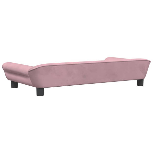 The Living Store Hondenbank Fluweel - Roze - 100 x 50 x 21 cm - Geschikt voor kleine honden - Draagvermogen 50 kg