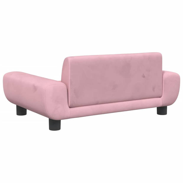 The Living Store Hondenbank - Fluweel - 70x45x33 cm - Roze