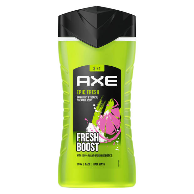 Axe - 3-in-1 - Douchegel, Facewash & Shampoo Mannen - Epic Fresh - 6 x 250 ml - Voordeelverpakking