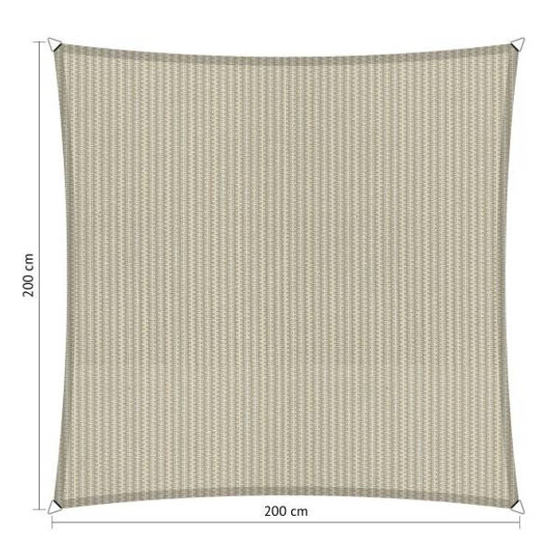 Shadow Comfort vierkant 2x2m Sahara Sand met bevestigingsset