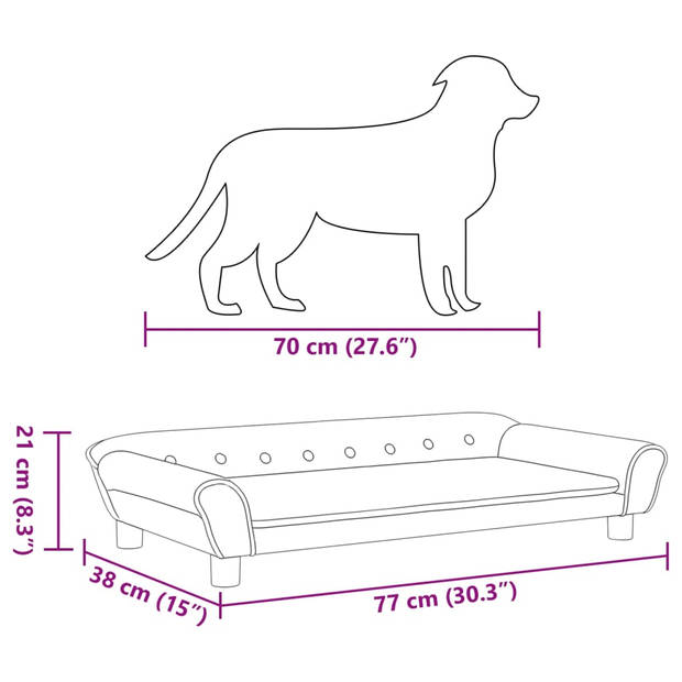 vidaXL Hondenmand 100x50x21 cm fluweel lichtgrijs