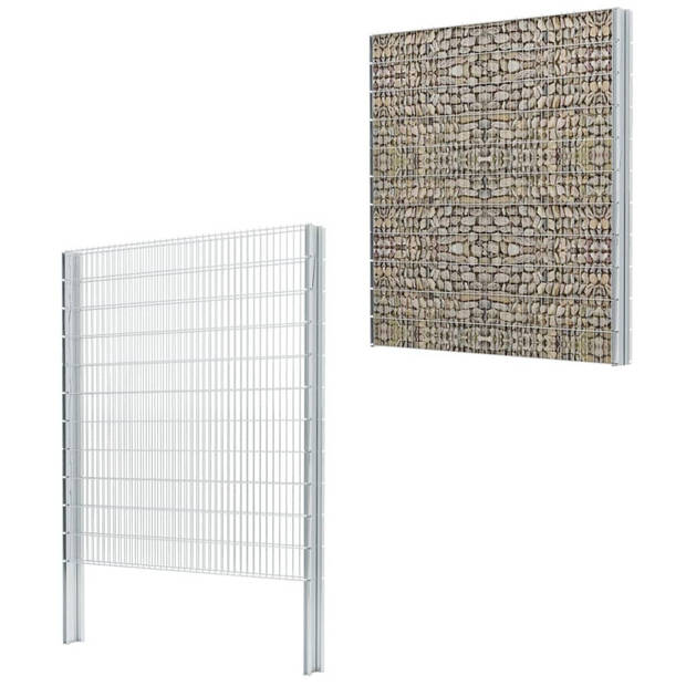 The Living Store Schuttingpaal - Gegalvaniseerd Staal - 280 cm - Set van 3