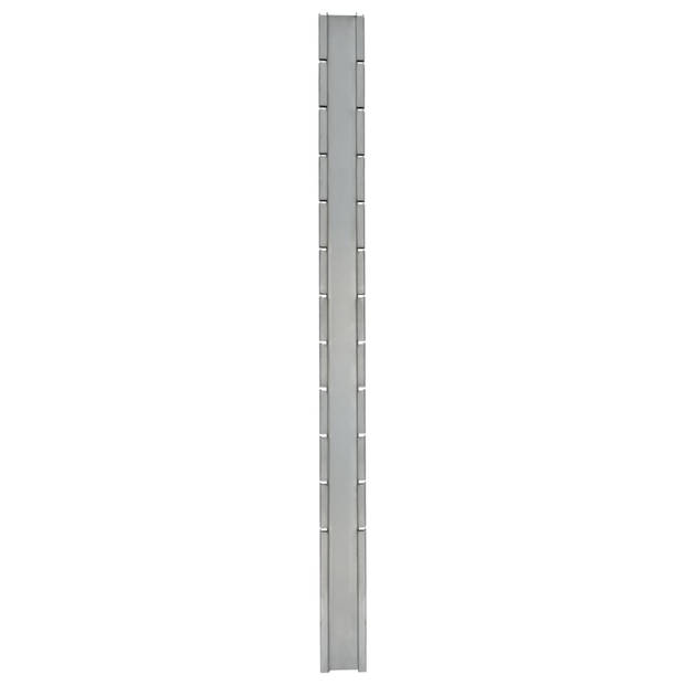 The Living Store Schuttingpaal - Gegalvaniseerd Staal - 280 cm - Set van 3