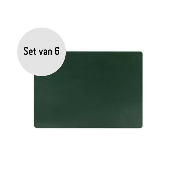 Krumble Placemat PU Leer - Donkergroen - Set van 6