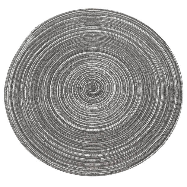 Krumble Placemat rond - Zilver/grijs - Set van 4