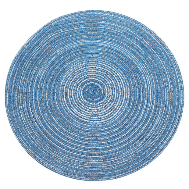 Krumble Placemat rond - Blauw/grijs - Set van 8