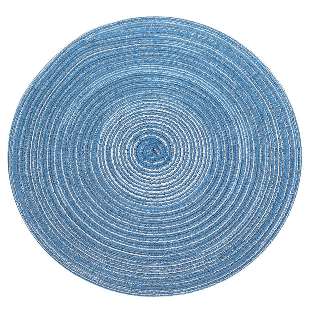 Krumble Placemat rond - Blauw/grijs - Set van 2