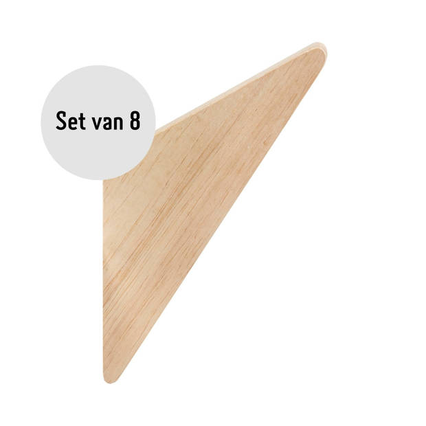 QUVIO Wandhaakje driehoek - Hout - Set van 8