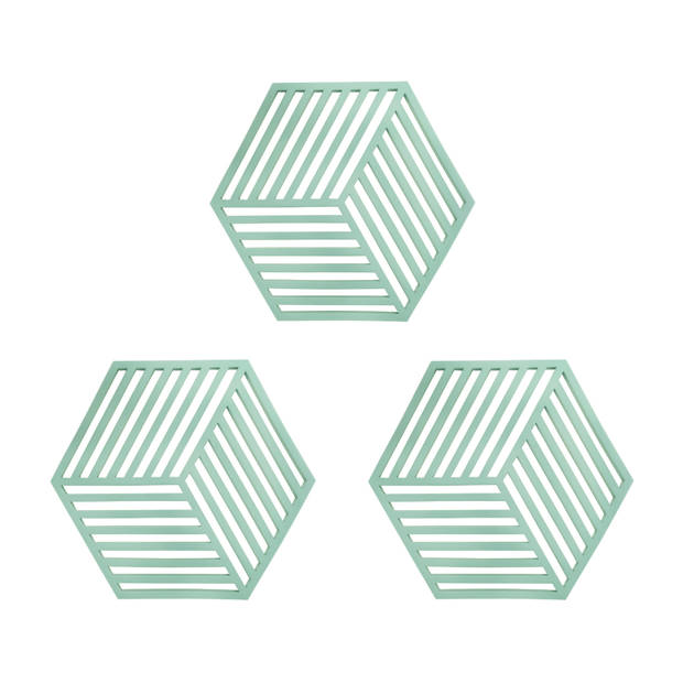 Krumble Pannenonderzetter Hexagon - Groen - Set van 3