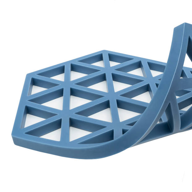 Krumble Siliconen pannenonderzetter Hexagon lang - Blauw - Set van 4