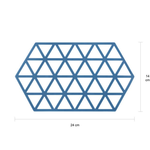 Krumble Siliconen pannenonderzetter Hexagon lang - Blauw - Set van 2