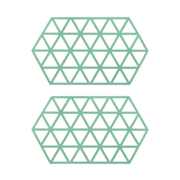 Krumble Siliconen pannenonderzetter Hexagon lang - Groen - Set van 2