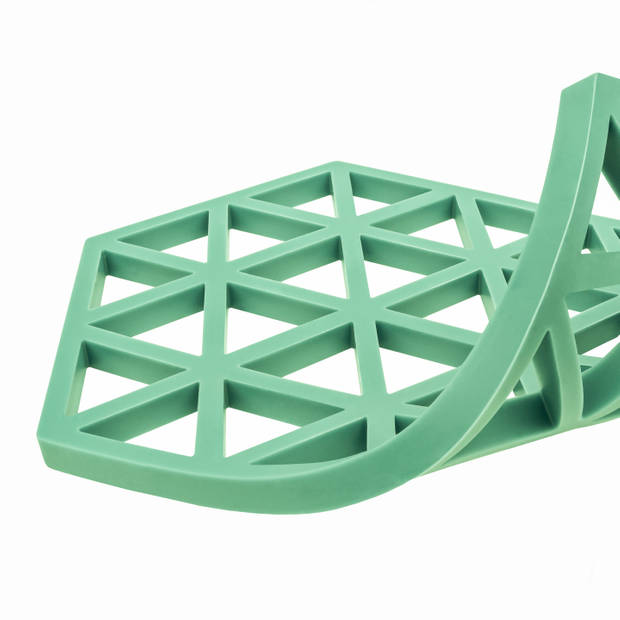 Krumble Siliconen pannenonderzetter Hexagon lang - Groen - Set van 4