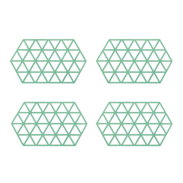 Krumble Siliconen pannenonderzetter Hexagon lang - Groen - Set van 4