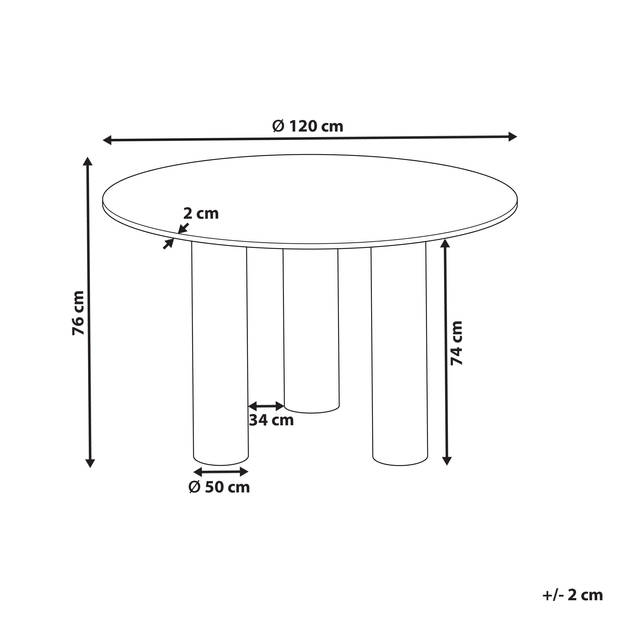 Beliani ORIN - Eettafel-Donkere houtkleur-MDF