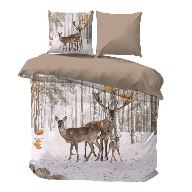 iSleep Dekbedovertrek Dennis - Wit - Lits-jumeaux XL 260x200/220 cm