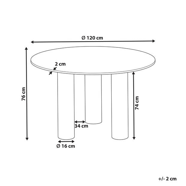 Beliani ORIN - Eettafel-Lichte houtkleur-MDF