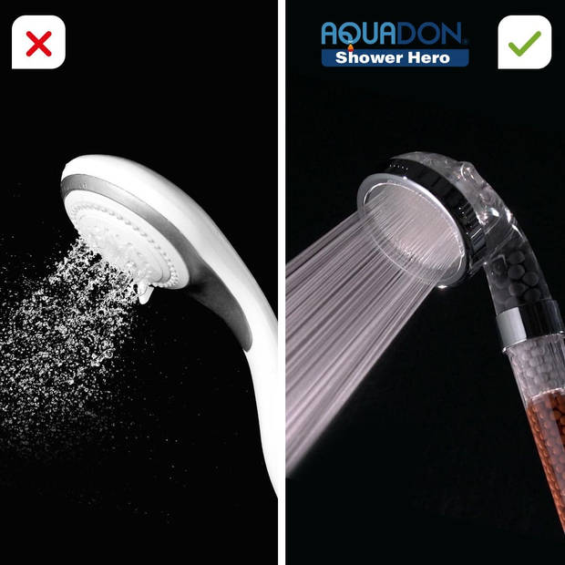 Aquadon Shower Hero - Waterbesparende Douchekop met natuurlijke Minerale parels