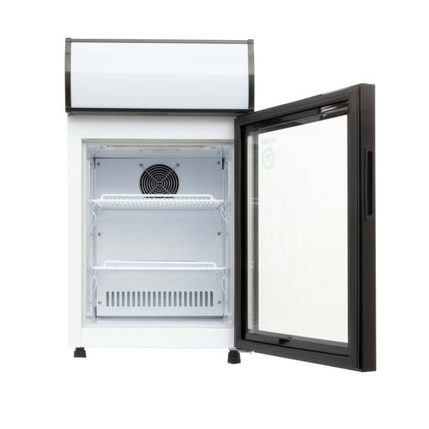 Exquisit ELDC50.1 - Horeca koelkast - Met lichtbak - 50 liter - Wit/zwart
