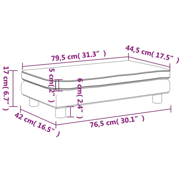 vidaXL Kinderbank met voetensteun 100x50x30 cm fluweel crèmekleurig