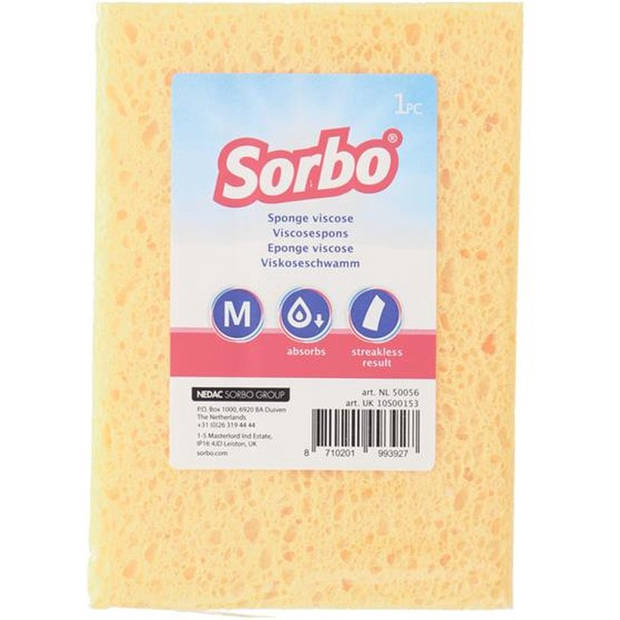 Sorbo Viscose - Spons Medium Formaat - 1 Stuk - Zeer Absorberend