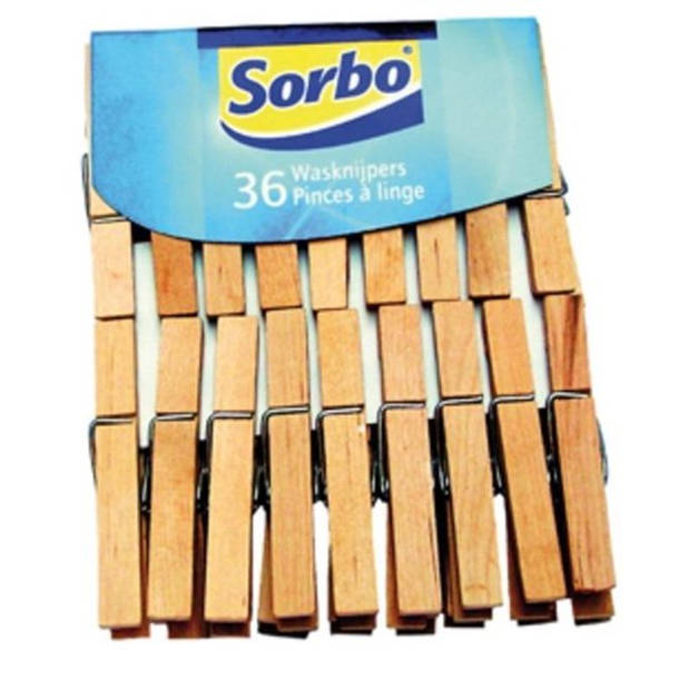 Sorbo Houten Wasknijpers – Set van 72 Stuks (2x36)