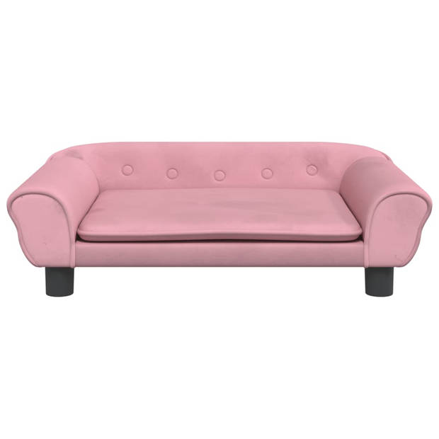 The Living Store Hondenbank Fluweel - Roze - 70x48x22 cm - 50 kg draagvermogen