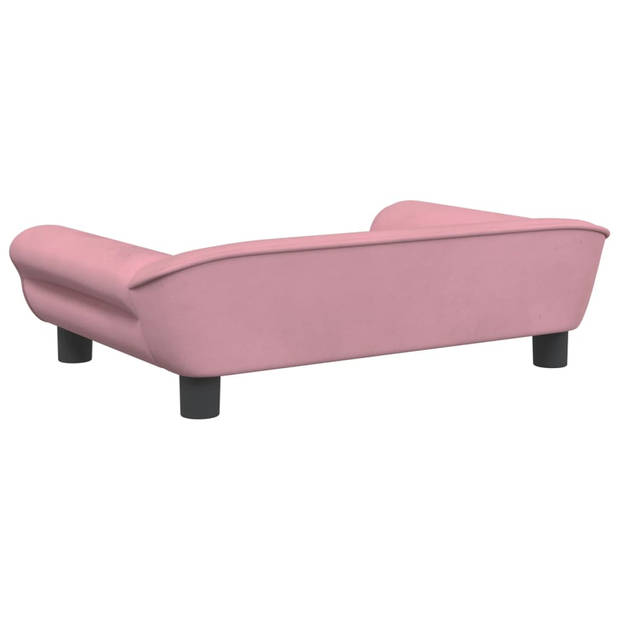 The Living Store Hondenbank Fluweel - Roze - 70x48x22 cm - 50 kg draagvermogen