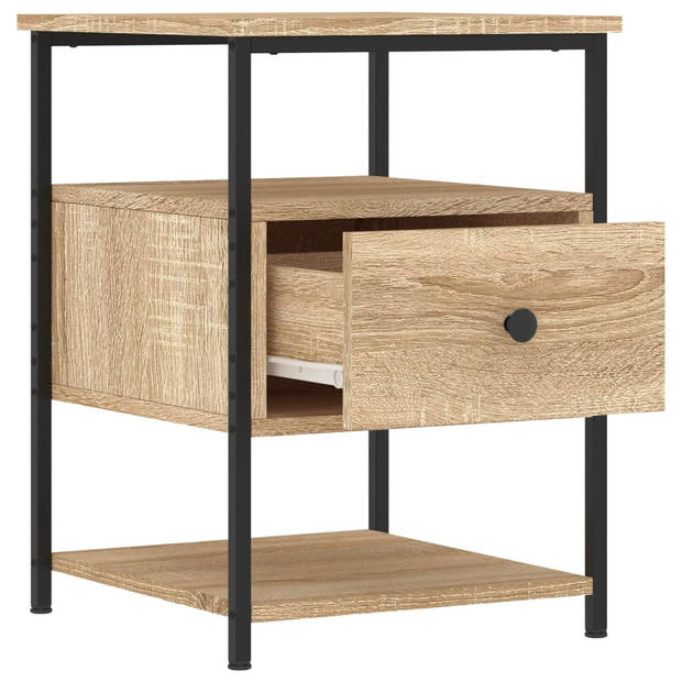 vidaXL Nachtkastjes 2 st 40x42x56 cm bewerkt hout sonoma eikenkleurig