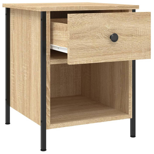 vidaXL Nachtkastjes 2 st 40x42x50 cm bewerkt hout sonoma eikenkleurig