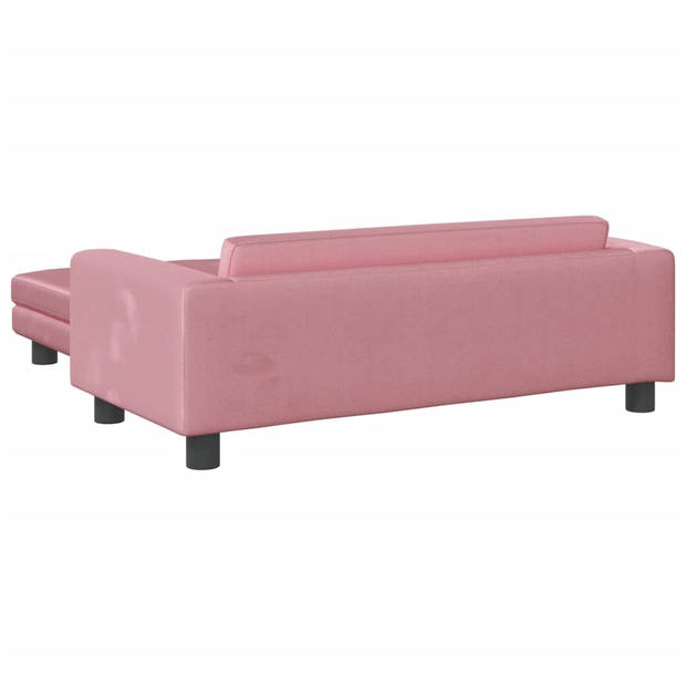 vidaXL Kinderbank met voetensteun 100x50x30 cm fluweel roze