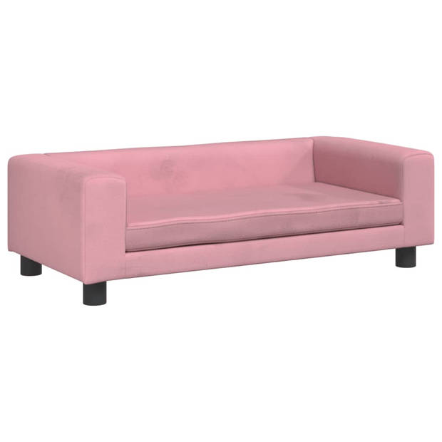 vidaXL Kinderbank met voetensteun 100x50x30 cm fluweel roze