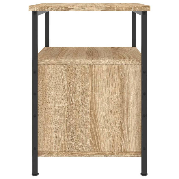 vidaXL Nachtkastje 34x35,5x50 cm bewerkt hout sonoma eikenkleurig