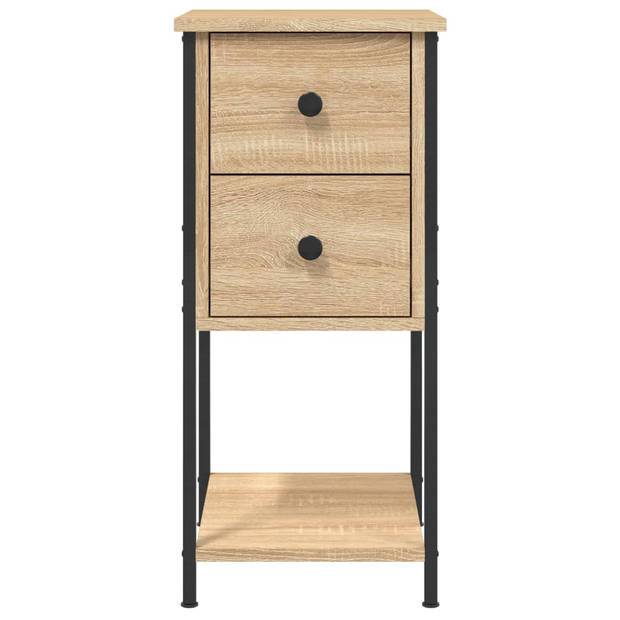 vidaXL Nachtkastjes 2 st 32x42x70 cm bewerkt hout sonoma eikenkleurig