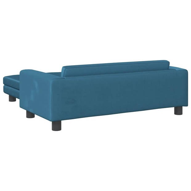 vidaXL Kinderbank met voetensteun 100x50x30 cm fluweel blauw