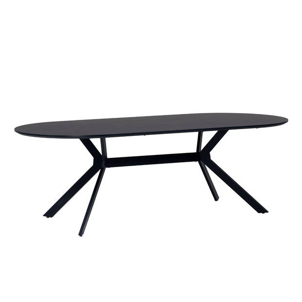 Giga Meubel - Eettafel Ovaal - Zwart - 160cm - Eettafel Julian