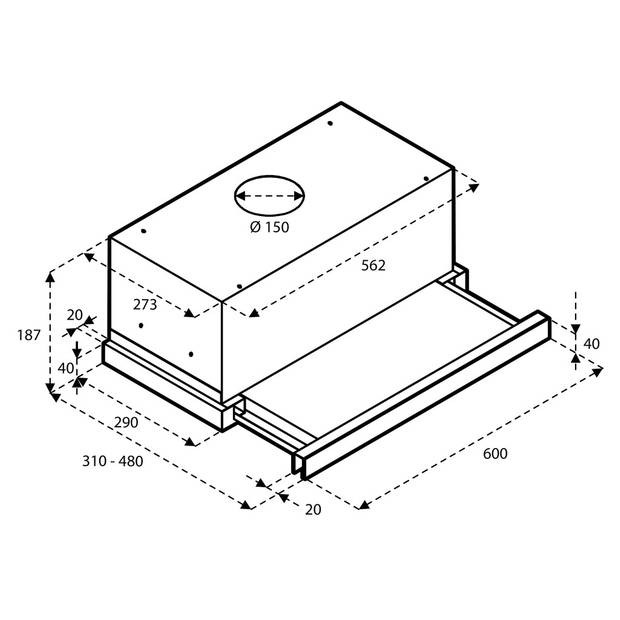 Inventum AKV6004RVS - Vlakscherm afzuigkap - 60 cm - RVS