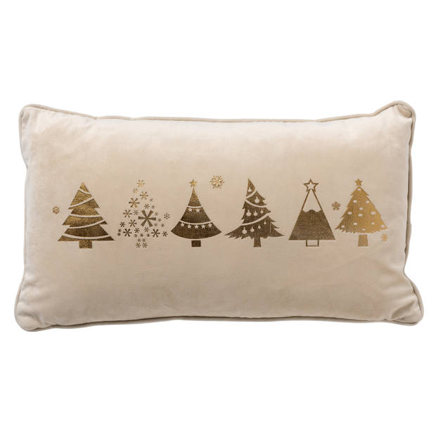 TREES - Sierkussen 30x50 cm - Kerst - Whisper White - wit