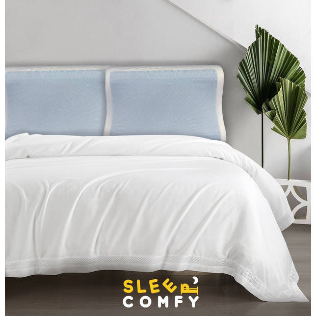 Sleep Comfy - Hoofdkussen - Gel Traagschuim Hoofdkussen - Geschikt voor rug, zij-en buikslapers -Anatolia 60x40x14/12 cm