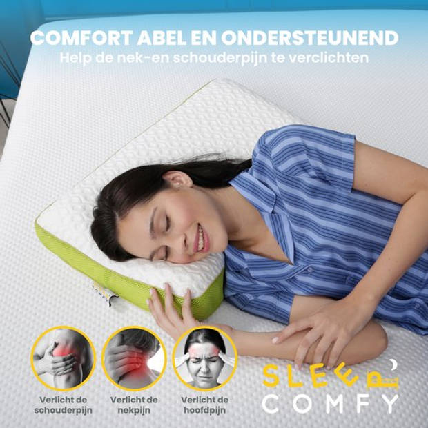 Sleep Comfy - Hoofdkussen - Traagschuim Galaxy Motion Soft 1.0 - Geschikt voor rug-, zij-en buikslapers 65x40x15 cm