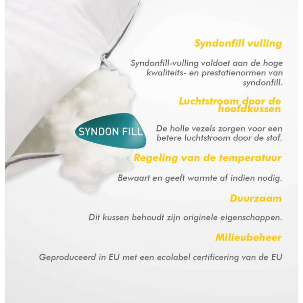 Sleep Comfy - Hoofdkussen - 2 stuks Hotelkwaliteit Katoen Boxkussens - Geschikt voor rug, zij-en buikslapers 50x60x10 cm