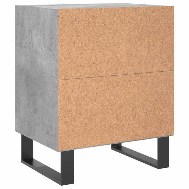 vidaXL Nachtkastjes 2 st 40x30x50 cm bewerkt hout betongrijs
