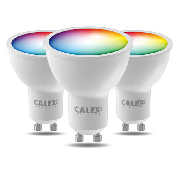 Calex Slimme LED Lamp - 3 stuks - GU10 - RGB en Warm Wit - 4.9W