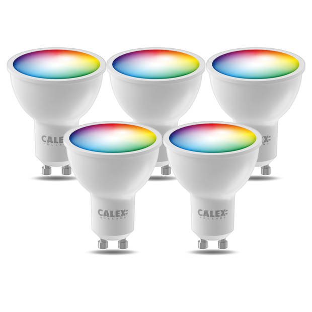 Calex Slimme LED Lamp - 5 stuks - GU10 - RGB en Warm Wit - 4.9W