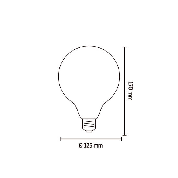 Calex Slimme LED Lamp - E27 - Filament - G125 - Goud - Warm Wit - 7W